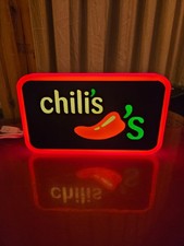 Chilis Food Restaurant -  USB Lighted LED Sign - Man Cave - Arcade picture
