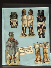 1895 McLaughlins Coffee XXXX Paper Dolls And Outfits Lot Trade Cards Young Boy picture