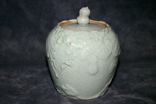 Vintage Laslo for Mikasa Celadon Crackle Glaze Ginger Jar Japanese Ceramic picture