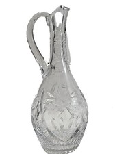 Vintage Heavy Lead Crystal Wine Ewer Decanter Pitcher 12