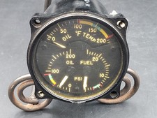 Vintage US Military Edison Aviation Engine Gage Unit w/ Thermometer AN5773-1 picture