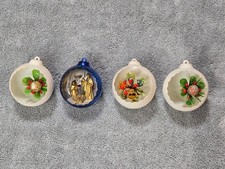 Vintage JewelBrite Diorama Christmas Ornaments Set Of Four picture