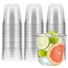 Ziliny 100 Pcs 10oz Plastic Stemless Wine Glasses Disposable, Clear picture