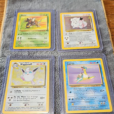 Pokémon TCG Holo 4-Card Lot Pinsir Clefairy Wigglytuff Lapras 1999 picture