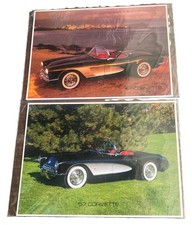 Lot of 2 Vintage Autobahn Graphics 1957/61 Chevrolet Corvette Prints Brad Wagner picture