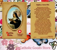 Santa Rita - Suplica a Santa Rita - Spanish - Relic Paperstock Holy Card picture