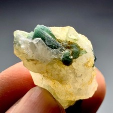 59 CT Terminated Natural Tourmaline Crystals bunch with Quartz From Afghanista picture