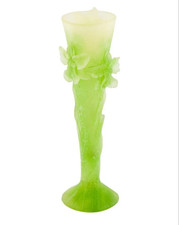 Daum France Crystal Green Pate de Verre Orchid Vase picture