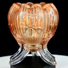 Northwood Marigold Iridescent Carnival Glass Daisy & Plume 5 1/4