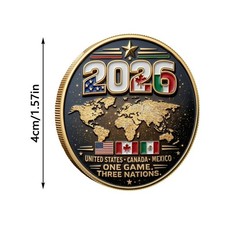 3D Embossed 2026 World Cup Soccer Commemorative Challenge Coin Collectible picture