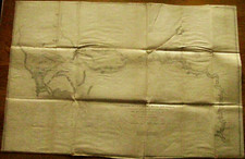 MISSOURI RIVER SURVEY ROCKY MOUNTAINS LINEN MAP 1850S ORIGINAL picture