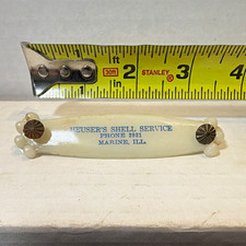 Vintage Shell Gasoline Advertising Hueser’s Marine Illinois Calendar holder ? picture