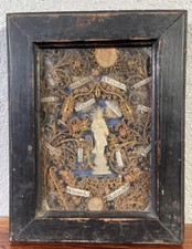 Antique Christian Reliquary Multi Relic 15+ Saints Framed Martyrs Italian 19th C picture