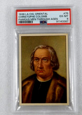 1938 LA Cig. Oriental Famous Men Through Ages #75 Christopher Colombus PSA 6 picture