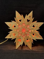 Vintage Kron Lume Scandinavian Pine Wood Welcome Star Light Sweden Christmas 13” picture