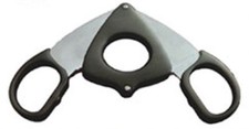 Black Credo Stainless Steel Double Blade XL Ring Gauge Cigar Cutter Scissor 1068 picture