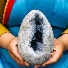 4.55LB Natural Blue Celestite Geode Quartz Crystal Mineral Specimen Healing picture