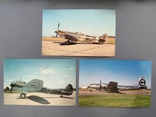 Vtg WWII Airplane Postcards Lot of 3 Spitfire Ju-88 B-29 Morsello DAMAGE/PINHOLE picture