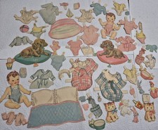 EPHEMERA VINTAGE BABIES CLOTHING PAPER CUT OUTS MIXED LOT,SCRAPBOOKING picture