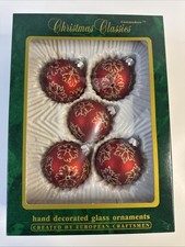 Commodore Christmas Classics Glass Ornaments Made in Romania EUC picture