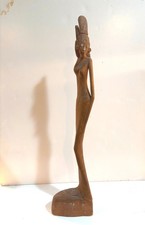Vintage Balinese Teak Statue of a Goddess Woman 1960s 22