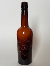 Nice Amber Fred Raschner Sacramento, Cal California cylinder whiskey bottle picture