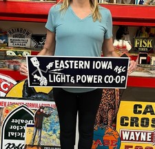 Vintage Style Metal Sign Eastern Iowa Power Company NOT Porcelain 25x8 Made USA picture