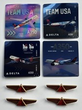 Set of 4 Delta Air Lines Trading Cards Team USA Olympics #63, #74, #75, #79 LA picture