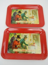 8F Pair Miller Beer Metal Miniature Tip Trays High Life picture