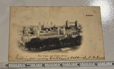 London Tower and Tower Bridge Postcard Undivided Back 1906 Birthday Greeting picture