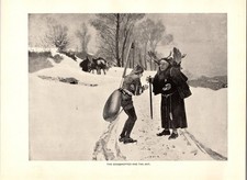 The Grasshopper & Ant La Fontaine's Fables JG Vibert 1902 Book Plate Print TK29 picture
