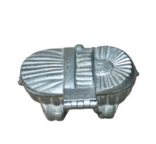 Schall S Krause Pewter 3 Part Ice Cream Mould Cradle Manger #344 1860 - 1920 W1 picture