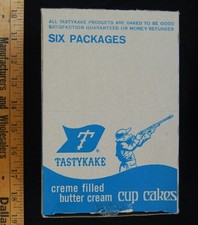 [ 1970s Tastykake CUP CAKES Box - Vintage '70s Snack Cakes / Food Packaging ] picture