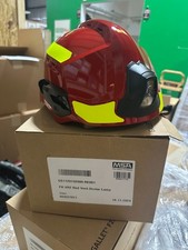 MSA CAIRNS: XR2 RED VENTED TRT HELMET & HEADLAMP- OCULAR VISOR - LIME DECALS picture