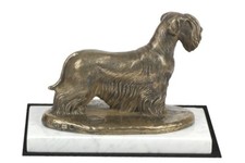 Czech Terrier - Figure with a Dog on White Marble Art Dog DE picture