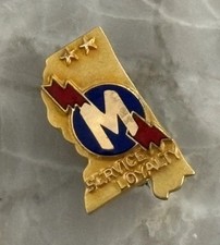 Vintage Gold Filled Mississippi Red Blue Enamel Service Lapel Pin picture