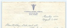 1945 WWII Fitzsimons General Hospital 4pg Letter Denver CO Army Medical Training picture
