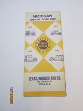 Vintage Amazing 1936 Sears Michigan State Highway Travel Road Map~HrcB picture