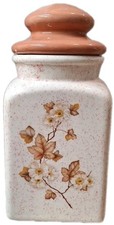 VTG Speckled Ceramic Porcelain Lided Canister Floral Farmhouse Cottagecore 11