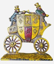 Vintage Nuydea Cast Iron Royal Mail Coach Door Stop / Bookend picture