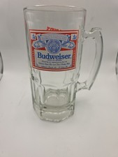 Vintage Budweiser Beer Stein Mug 32oz Heavy Thick Glass This Bud's For You picture