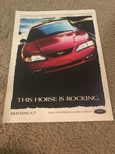 Vintage 1997 FORD MUSTANG GT Car Print Ad RED 1990s 