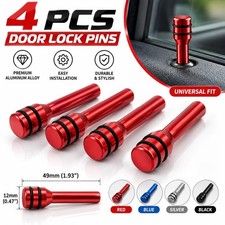 Car Door Lock Pull Pins Universal Aluminum Interior Door Knob Rods 2Pcs Red picture