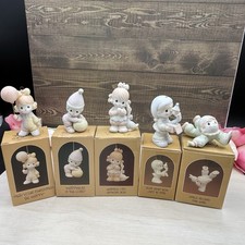 1985 1987 1988 Precious Moments Enesco Clown Circus Ornaments Lot of 5 picture