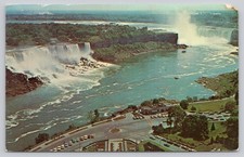 Vintage Niagara Falls NY Aerial View Postcard 1967 Dexter Press Eisenhower Stamp picture
