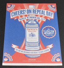 2008 Print Ad Dewar's White Label Scotch Whisky 75th Repeal Year December 5 Art picture