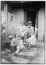Photo:Frank Bacon family portrait on porch with children and dog picture