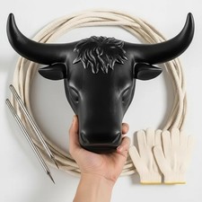 Crowye 1 Set Small Roping Dummy Plastic Junior Steer Head Dummy Set Horn Spread picture