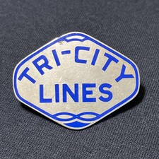 Vintage Hat Badge Tri City Lines Bus Taxi Driver Greyhound picture