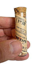 Antique Humphreys Homeopathic Ophthalmia & Sore Eyes Remedy Rare #18 Bottle picture